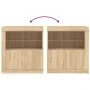Sideboard with LED lights Sonoma oak 60.5x37x67 cm by , Sideboards - Ref: Foro24-836618, Price: 70,77 €, Discount: %