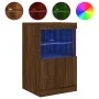 Sideboard with LED lights brown oak 41x37x67 cm by , Sideboards - Ref: Foro24-836685, Price: 56,30 €, Discount: %