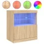 Sideboard with LED lights Sonoma oak 60x37x67 cm by , Sideboards - Ref: Foro24-836653, Price: 68,68 €, Discount: %
