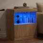 Sideboard with LED lights Sonoma oak 60x37x67 cm by , Sideboards - Ref: Foro24-836653, Price: 71,67 €, Discount: %