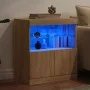 Sideboard with LED lights Sonoma oak 60x37x67 cm by , Sideboards - Ref: Foro24-836653, Price: 68,68 €, Discount: %