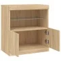 Sideboard with LED lights Sonoma oak 60x37x67 cm by , Sideboards - Ref: Foro24-836653, Price: 68,68 €, Discount: %