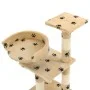 Sisal post cat scratching post 65 cm beige prints by vidaXL, Cat furniture - Ref: Foro24-170610, Price: 50,49 €, Discount: %