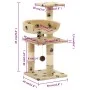 Sisal post cat scratching post 65 cm beige prints by vidaXL, Cat furniture - Ref: Foro24-170610, Price: 50,49 €, Discount: %