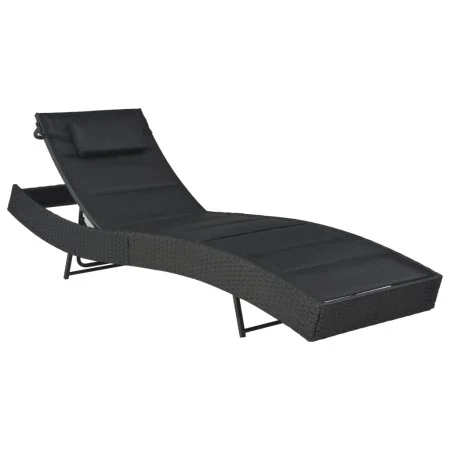 Synthetic rattan and black textilene sun lounger by vidaXL, Loungers - Ref: Foro24-44896, Price: 123,19 €, Discount: %