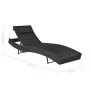 Tumbona de ratán sintético y textilene negro de vidaXL, Tumbonas - Ref: Foro24-44896, Precio: 123,29 €, Descuento: %