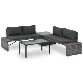 3-piece garden lounge set with gray synthetic rattan cushions by vidaXL, Outdoor sofas - Ref: Foro24-44720, Price: 297,21 €, ...
