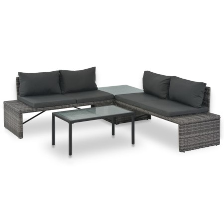 3-piece garden lounge set with gray synthetic rattan cushions by vidaXL, Outdoor sofas - Ref: Foro24-44720, Price: 304,97 €, ...