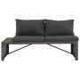 3-teiliges Garten-Lounge-Set und Kissen aus synthetischem Rattangrau von vidaXL, Outdoor-Sofas - Ref: Foro24-44720, Preis: 30...