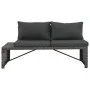 3-teiliges Garten-Lounge-Set und Kissen aus synthetischem Rattangrau von vidaXL, Outdoor-Sofas - Ref: Foro24-44720, Preis: 29...