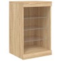 Aparador con luces LED roble Sonoma 41x37x67 cm de , Aparadores - Ref: Foro24-836723, Precio: 66,66 €, Descuento: %
