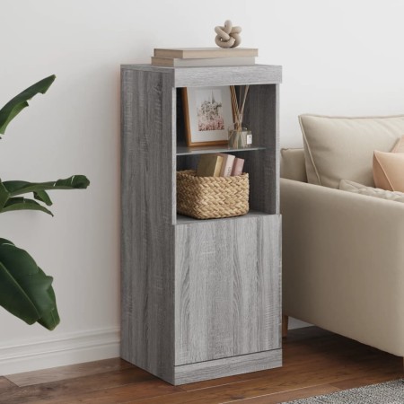 Sideboard with LED lights Sonoma gray 41x37x100 cm by , Sideboards - Ref: Foro24-836691, Price: 73,69 €, Discount: %
