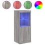 Sideboard with LED lights Sonoma gray 41x37x100 cm by , Sideboards - Ref: Foro24-836691, Price: 73,69 €, Discount: %