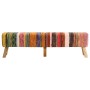 Chindi fabric bench and solid multicolor mango wood 160 cm by , Benches for halls and storage - Ref: Foro24-359636, Price: 18...