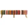 Chindi fabric bench and solid multicolor mango wood 160 cm by , Benches for halls and storage - Ref: Foro24-359636, Price: 18...