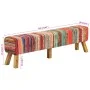 Chindi fabric bench and solid multicolor mango wood 160 cm by , Benches for halls and storage - Ref: Foro24-359636, Price: 18...