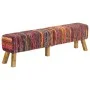Chindi fabric bench and solid multicolor mango wood 160 cm by , Benches for halls and storage - Ref: Foro24-359636, Price: 18...
