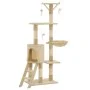 Rascador para gatos con poste de sisal 138 cm beige de vidaXL, Mobiliario para gatos - Ref: Foro24-170580, Precio: 77,29 €, D...