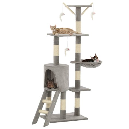 Katzenkratzbaum mit Sisalpfosten 138 cm grau von vidaXL, Katzenmöbel - Ref: Foro24-170578, Preis: 67,23 €, Rabatt: %