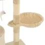 Rascador para gatos con poste de sisal 138 cm beige de vidaXL, Mobiliario para gatos - Ref: Foro24-170580, Precio: 77,29 €, D...
