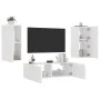 Wall TV cabinets with LED lights 3 pieces white by , TV Furniture - Ref: Foro24-3216867, Price: 179,18 €, Discount: %