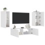 Wand-TV-Schränke mit LED-Leuchten, 3 Stück, weiß von , TV-Möbel - Ref: Foro24-3216867, Preis: 183,02 €, Rabatt: %