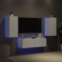 Wand-TV-Schränke mit LED-Leuchten, 3 Stück, weiß von , TV-Möbel - Ref: Foro24-3216867, Preis: 183,02 €, Rabatt: %