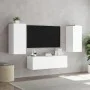 Muebles de TV de pared con luces LED 3 piezas blanco de , Muebles TV - Ref: Foro24-3216867, Precio: 179,18 €, Descuento: %