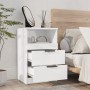 Nachttisch 2 Stück glänzend weißes Sperrholz von vidaXL, Nachttische - Ref: Foro24-811245, Preis: 96,82 €, Rabatt: %