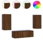 Wall TV cabinets with LED lights 3 pieces oak brown by , TV Furniture - Ref: Foro24-3216873, Price: 149,10 €, Discount: %