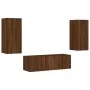 Wall TV cabinets with LED lights 3 pieces oak brown by , TV Furniture - Ref: Foro24-3216873, Price: 149,10 €, Discount: %