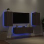 Wand-TV-Schränke mit LED-Leuchten 3 Stück Eiche braun von , TV-Möbel - Ref: Foro24-3216873, Preis: 152,08 €, Rabatt: %