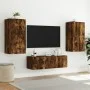 Wall TV cabinets with LED lights 3 pieces smoked oak by , TV Furniture - Ref: Foro24-3216878, Price: 165,42 €, Discount: %