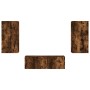 Muebles de TV de pared con luces LED 3 piezas roble ahumado de , Muebles TV - Ref: Foro24-3216878, Precio: 167,38 €, Descuent...