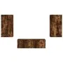 Wall TV cabinets with LED lights 3 pieces smoked oak by , TV Furniture - Ref: Foro24-3216878, Price: 165,42 €, Discount: %