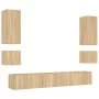 Wand-TV-Schränke mit LED-Leuchten, 6 Stück, Sonoma-Eiche von , TV-Möbel - Ref: Foro24-3216890, Preis: 256,63 €, Rabatt: %