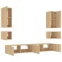 Wand-TV-Schränke mit LED-Leuchten, 6 Stück, Sonoma-Eiche von , TV-Möbel - Ref: Foro24-3216890, Preis: 256,63 €, Rabatt: %