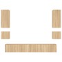 Muebles de TV de pared con luces LED 6 piezas roble Sonoma de , Muebles TV - Ref: Foro24-3216890, Precio: 264,11 €, Descuento: %