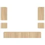 Wall TV cabinets with LED lights 6 pieces Sonoma Oak by , TV Furniture - Ref: Foro24-3216890, Price: 256,63 €, Discount: %