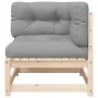 Pferdesofa mit Kissen aus massivem Kiefernholz von , Modulare Sofas für den Außenbereich - Ref: Foro24-838062, Preis: 86,59 €...