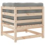Sofá de equina con cojines madera maciza de pino de , Sofás modulares de exterior - Ref: Foro24-838062, Precio: 87,50 €, Desc...