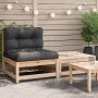 Garden sofa without armrests with cushions and footrest by , Modular outdoor sofas - Ref: Foro24-838133, Price: 101,79 €, Dis...