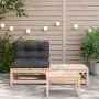 Garden sofa without armrests with cushions and footrest by , Modular outdoor sofas - Ref: Foro24-838133, Price: 101,79 €, Dis...