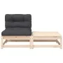 Garden sofa without armrests with cushions and footrest by , Modular outdoor sofas - Ref: Foro24-838133, Price: 101,79 €, Dis...