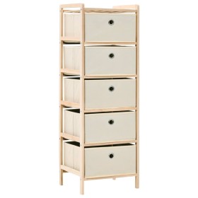 Storage shelf with 5 beige cedar wood fabric baskets by vidaXL, Lockers and storage cabinets - Ref: Foro24-246434, Price: 38,...