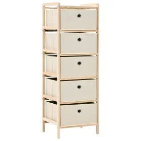 Storage shelf with 5 beige cedar wood fabric baskets by vidaXL, Lockers and storage cabinets - Ref: Foro24-246434, Price: 37,...
