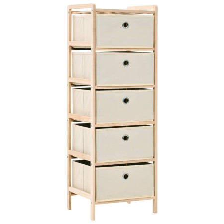 Storage shelf with 5 beige cedar wood fabric baskets by vidaXL, Lockers and storage cabinets - Ref: Foro24-246434, Price: 38,...