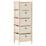 Storage shelf with 5 beige cedar wood fabric baskets by vidaXL, Lockers and storage cabinets - Ref: Foro24-246434, Price: 38,...
