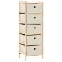 Storage shelf with 5 beige cedar wood fabric baskets by vidaXL, Lockers and storage cabinets - Ref: Foro24-246434, Price: 37,...