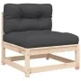 Garden sofa without armrests with cushions and footrest by , Modular outdoor sofas - Ref: Foro24-838133, Price: 101,79 €, Dis...